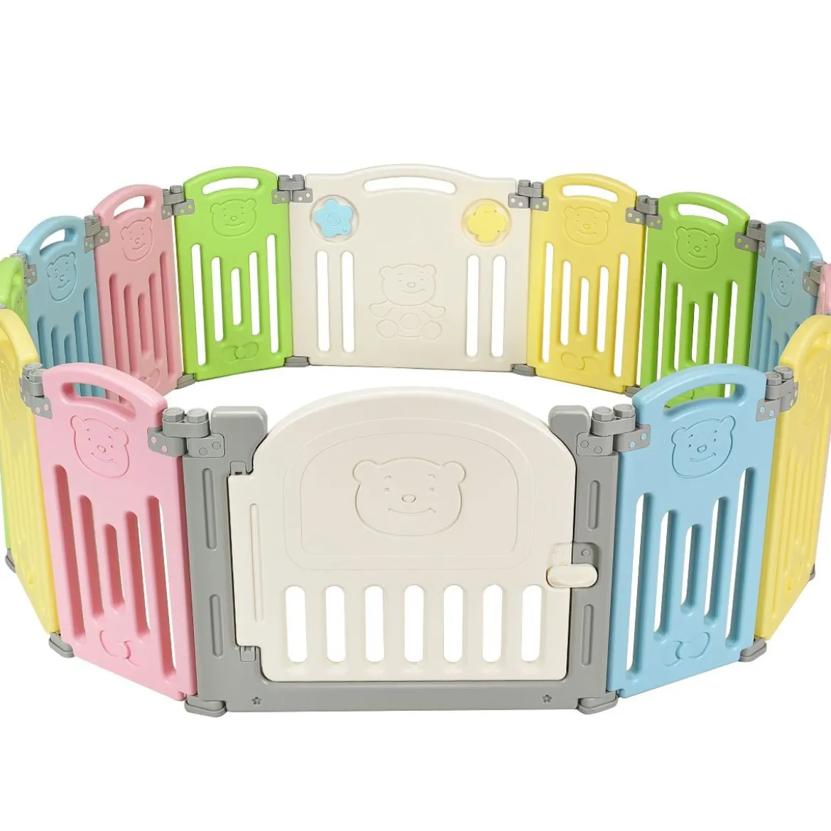 Laufgitter Faltbar Baby Krabbelgitter Absperrgitter Schutzgitter Bunt
