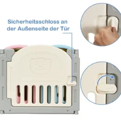 Laufgitter Faltbar Baby Krabbelgitter Absperrgitter Schutzgitter Bunt