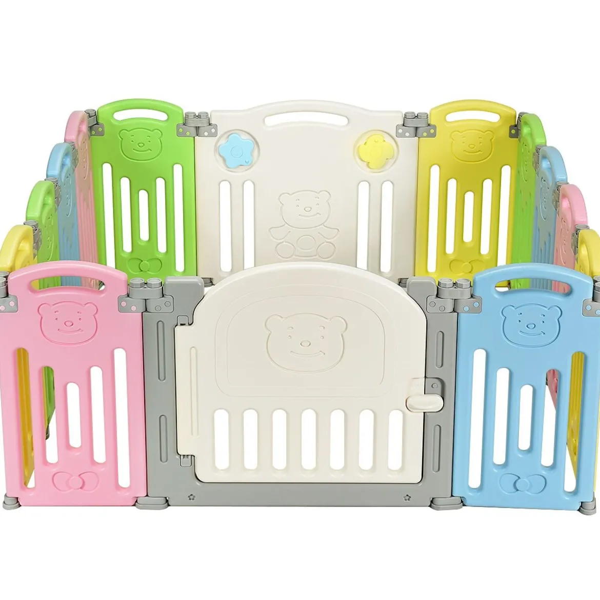 Laufgitter Faltbar Baby Krabbelgitter Absperrgitter Schutzgitter Bunt