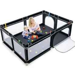Laufgitterzaun Tragbarer Baby-Laufstall Spielbereich mit 50 Meeresbällen 205 x 147 x 68,5 cm
