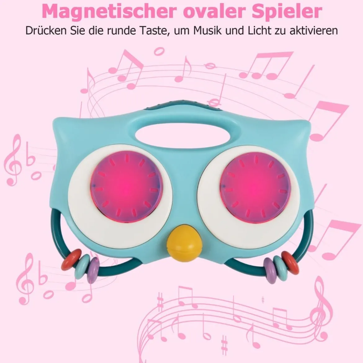 Lauflernhilfe Laufwagen mit abnehmbarem ovalem Spieler & Formen-Sortierer Lauflernwagen Rosa