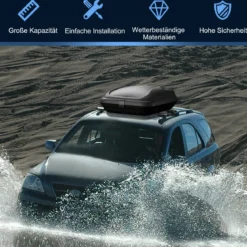 250L Auto Dachbox mit Zentralverriegelung & Schlüsseln & Gurten Abschießbarer Dachkoffer