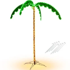 LED Seil Licht Palme künstliche LED beleuchtete Palme 175 x 120 x 218cm Grün und Braun