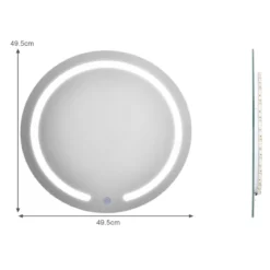 LED-Spiegel Runder Badezimmerspiegel mit LED-Leuchten 50 cm Durchmesser