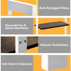 Leiterregal 5-Stufiges Ausstellungsregal mit Metallrahmen Pflanzenständer Weiß