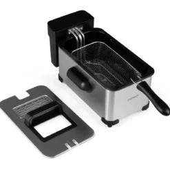 3 L Elektrische Fritteuse aus Edelstahl 2000 W Fritteuse Ölfritteuse mit Timer & Verstellbarem Thermostat