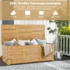 182L Gartenbox aus Holz auf Rollen mit Wasserfester Innentasche & Griff 127 x 50 x 45 cm
