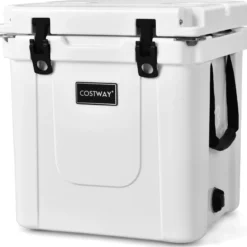 31L Isolierbox Kühlbox Wärmebehälter mit Schneidebrett für Camping Picknick 43,5 x 39 x 47 cm Weiß