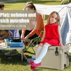 23L Isolierbox mit Flaschenöffner & Griff Tragbare Kühlbox Wärmebehälter für Camping Kahki