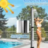 38 Liter Solardusche mit Schwenkbarem Duschkopf & Fußdusche bis 60°C 217,5 cm Silber