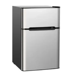90L Kühlschrank mit 27L Gefrierfach Kühl-Gefrier-Kombination 48,5 x 49,5 x 86 cm Silber