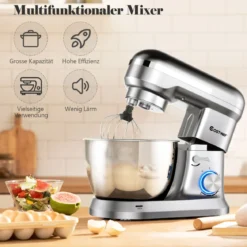 4,5 L Standmixer mit kippbarem Kopf multifunktionaler elektrischer Küchenmixer 34 x 18,5 x 32 cm Silber