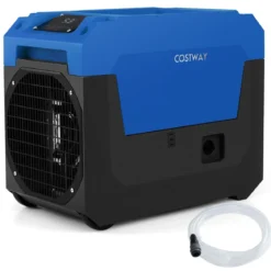66 L/Tag Elektrischer Luftentfeuchter mit Ablaufschlauch & Pumpe Industrieller Bautrockner Blau