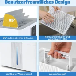 35 L/Tag Luftentfeuchter für Zuhause Energiesparender Luftentfeuchter mit 3 Modi Weiß