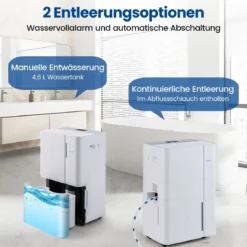 40 L/Tag Luftentfeuchter leiser Entfeuchter mit 3 Modi 24h Timer & Anzeige Raumentfeuchter Weiß
