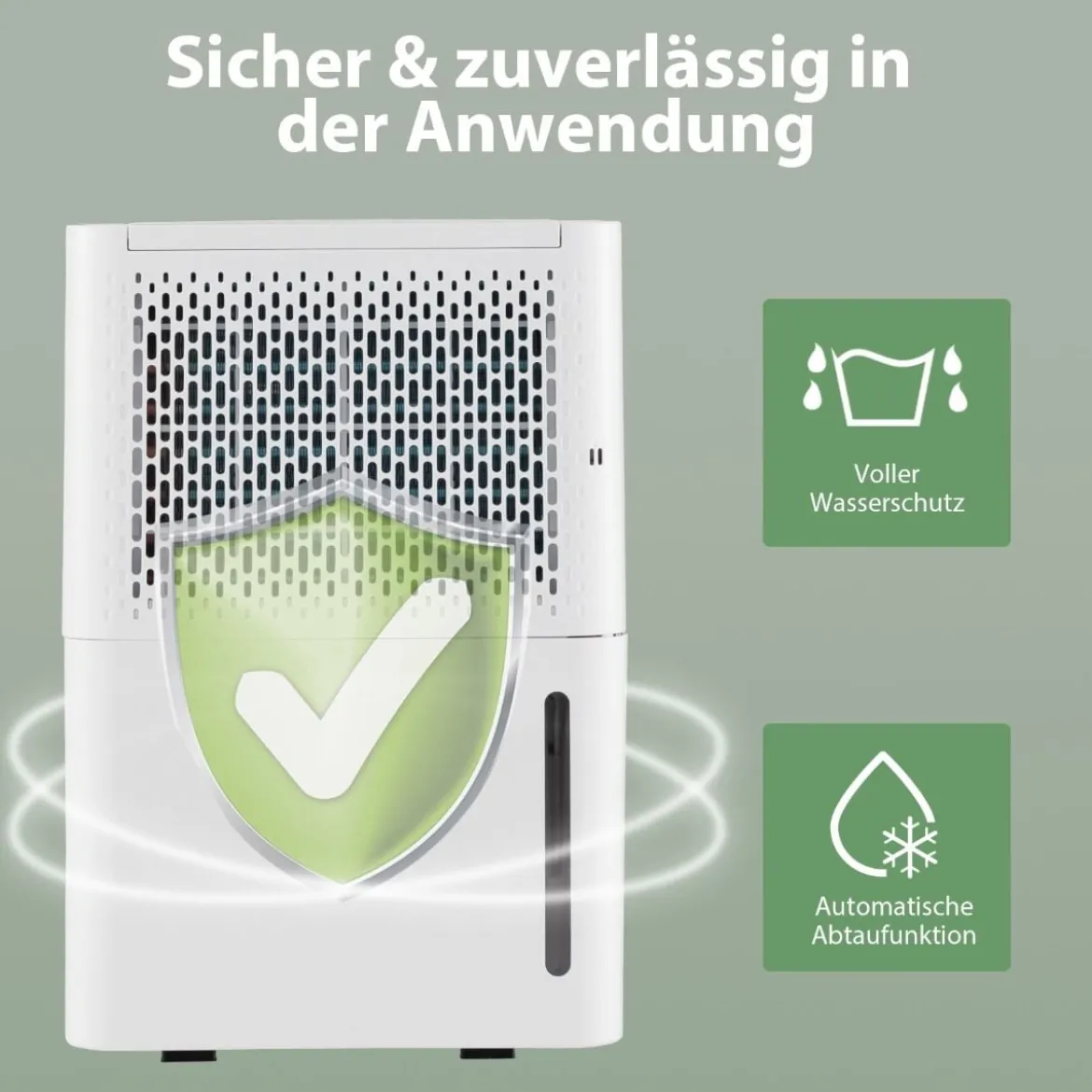 12L/Tag Luftentfeuchter mit 24H Timer & 2,2L Wassertankleise für Räume 10-15 m²