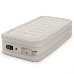 Luftbett elektrischer Pumpe Luftmatratze selbstaufblasend Gästebett Reisebett Beige 203 x 90 x 46cm