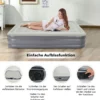 Luftbett Queen-Size Luftmatratze erhöhte Luftmatratze 195 x 150 x 35 cm Grau