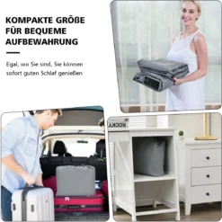 Luftbett Queen-Size Luftmatratze erhöhte Luftmatratze 195 x 150 x 35 cm Grau
