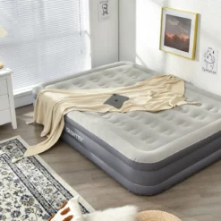 Luftbett Queen-Size Luftmatratze erhöhte Luftmatratze 195 x 150 x 35 cm Grau