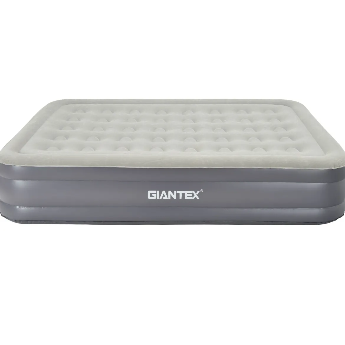 Luftbett Queen-Size Luftmatratze erhöhte Luftmatratze 195 x 150 x 35 cm Grau