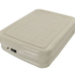 Luftmatratze erhöhte Luftmatratze Luftbett mit eingebauter Pumpe 203 x 152 x 56 cm Beige
