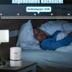Luftreiniger 2-Stufen-Filterung Air Purifier Desktop-Luftfilter Weiß 13 x 13 x 19 cm