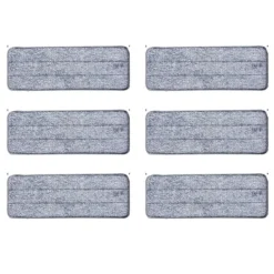 2,4L Wischmopp & Eimersystem mit Auswringfunktion mit 6er Set Wiederverwendbare Mikrofaser-Pads Blau