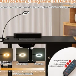 Manikürtisch mit 6 Rädern Nageltechniker Schreibtisch mit Staubbeuteln & Abzugsventilator