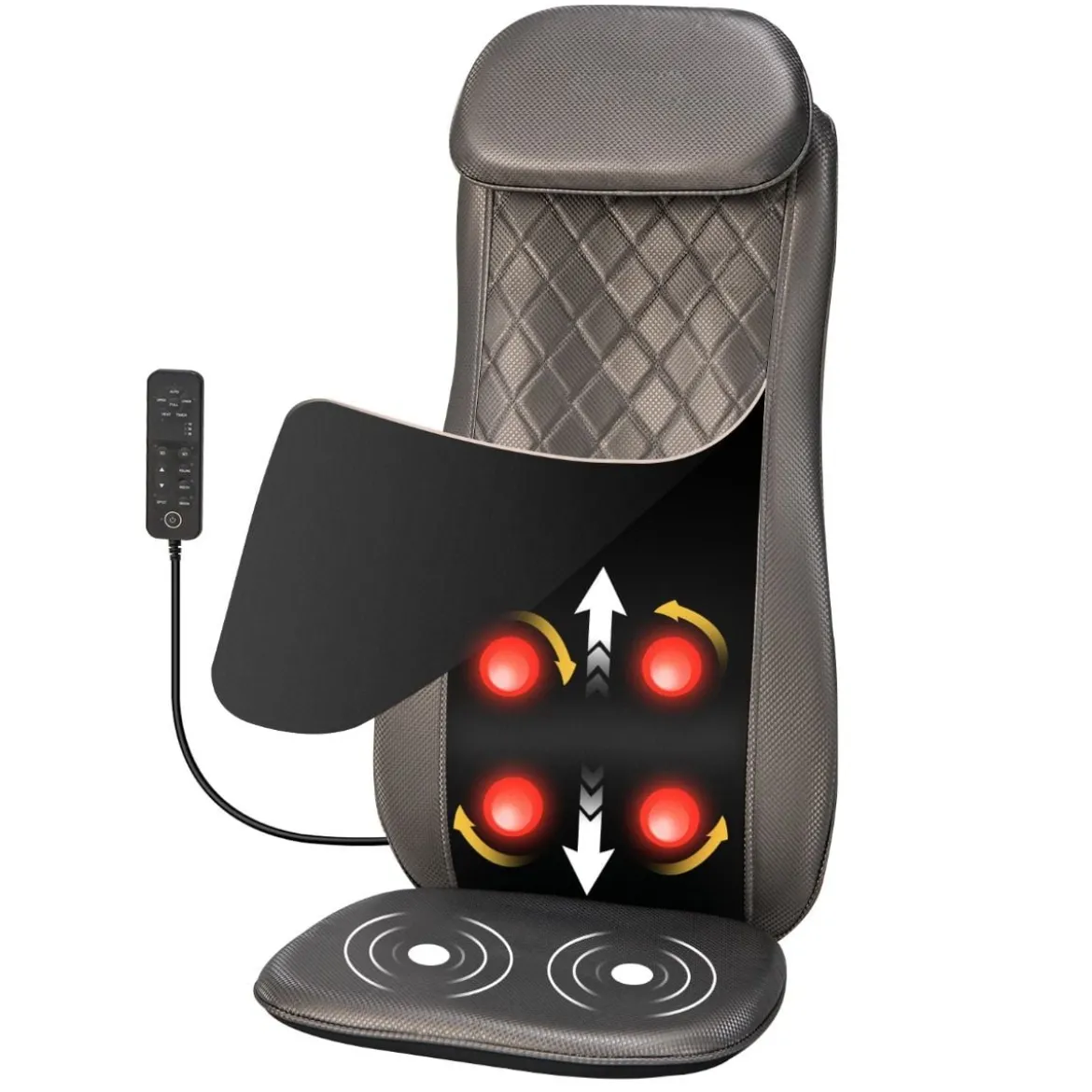 Massagesitzauflage Rückenmassaggerät mit Wärmefunktion und Vibrationsfunktion