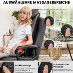Massagesitzauflage Rückenmassaggerät mit Wärmefunktion und Vibrationsfunktion