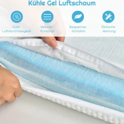 MatratzentopperKühlender Gel-Topper Weiche Matratzenauflage 200 x 90 x 5 cm Weiß