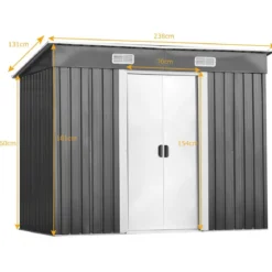 Metall Gerätehaus Gartenhaus Geräteschuppen mit Pultdach