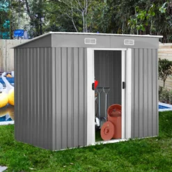 Metall Gerätehaus Gartenhaus Geräteschuppen mit Pultdach