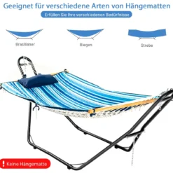 Metall Hängemattengestell Hängemattenständer Hängemattenhalter 150kg Tragkraft (nur Gestell)