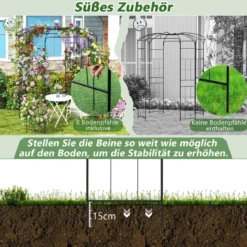 Metall Rosenbogen für Kletterpflanzen Rosenpavillon Gartenbogen Torbogen Rosengitter