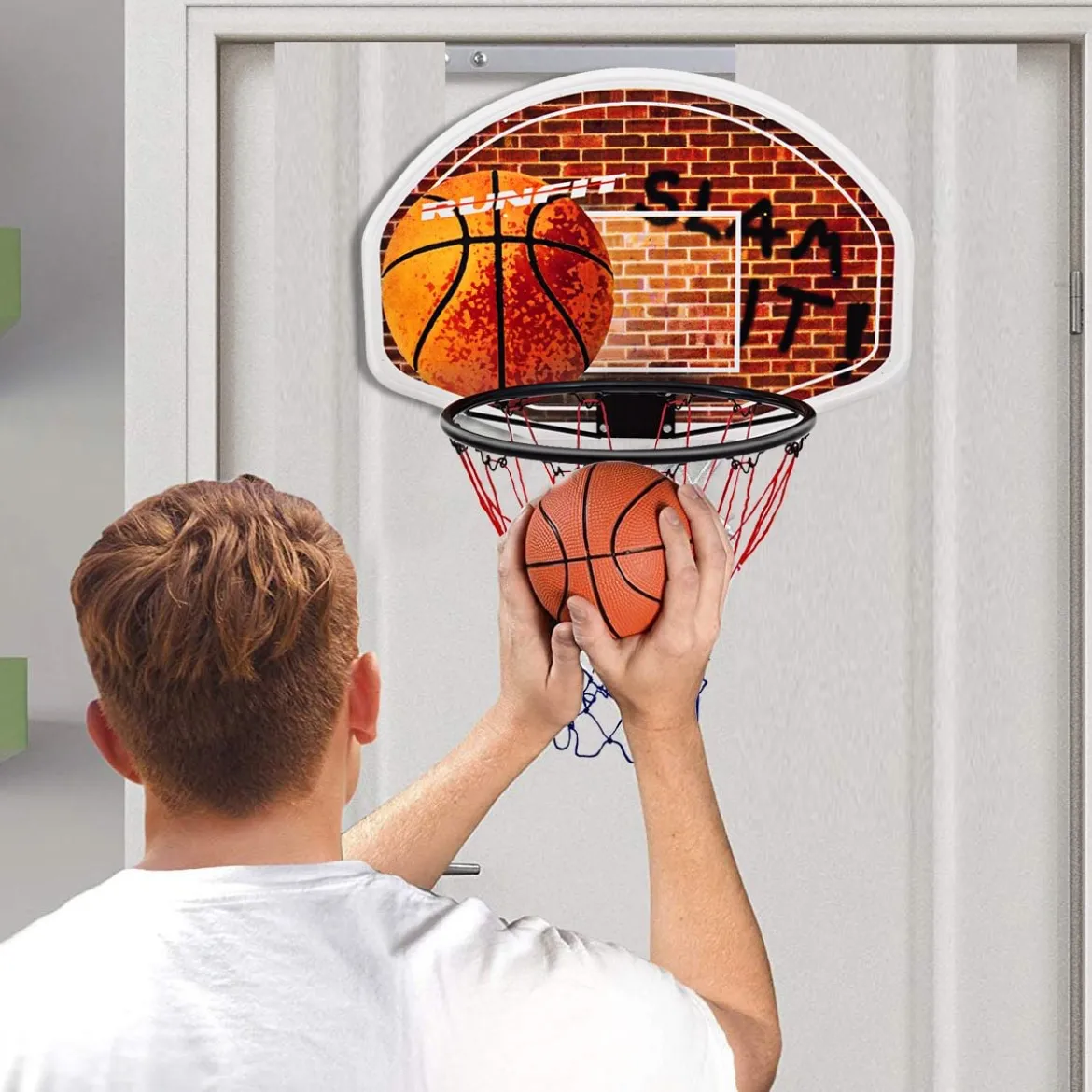 Mini-Basketballkorb Backboard Innen und Außen für Wandmontage geeignet für Erwachsene & Kinder 73 x 49 cm