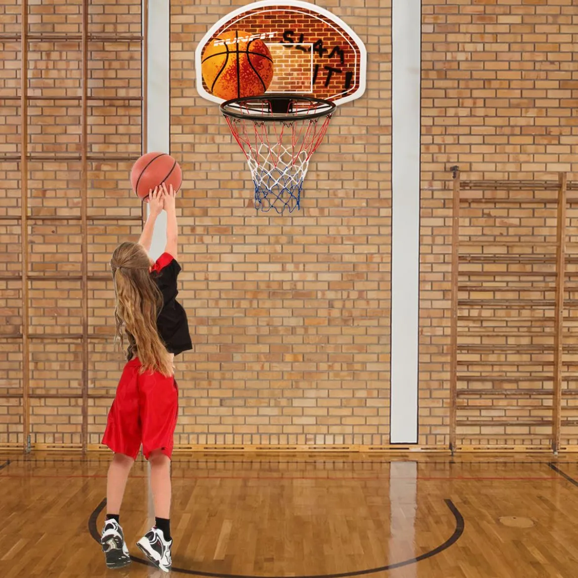 Mini-Basketballkorb Backboard Innen und Außen für Wandmontage geeignet für Erwachsene & Kinder 73 x 49 cm