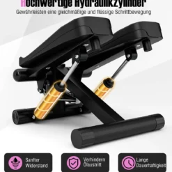 Mini-Stepper mit Widerstandbändern Twist Stepper mit Verstellbarem Widerstand Schwarz