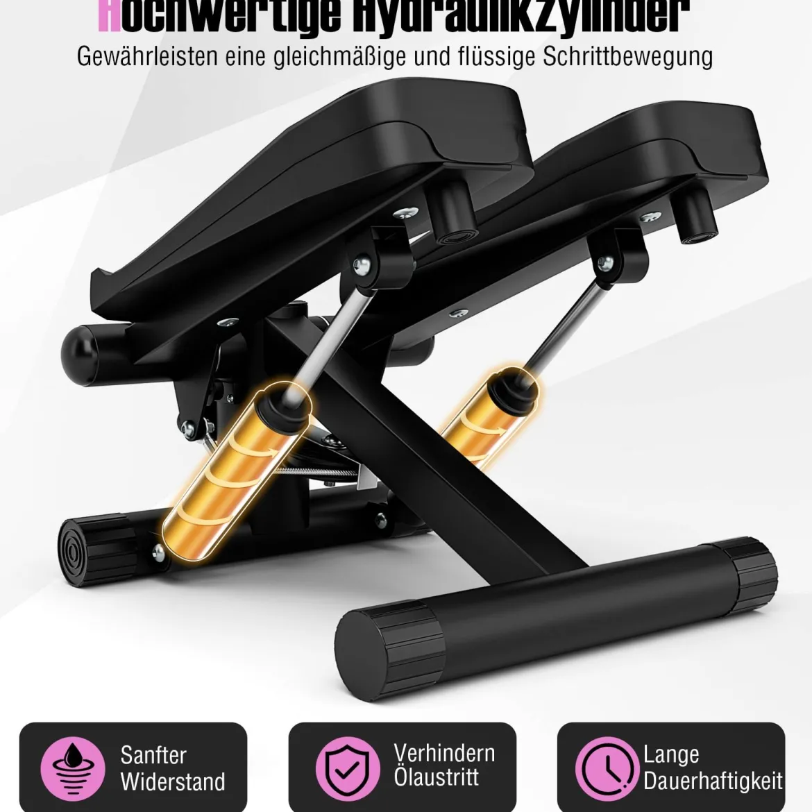 Mini-Stepper mit Widerstandbändern Twist Stepper mit Verstellbarem Widerstand Weiß