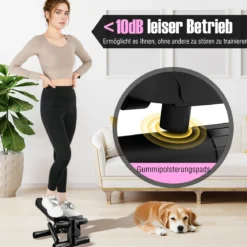 Mini-Stepper mit Widerstandbändern Twist Stepper mit Verstellbarem Widerstand Weiß