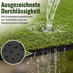 20 mm Kunstrasen Outdoor Grün mit Drainagesystem in Natürlicher Optik 100 x 500 cm