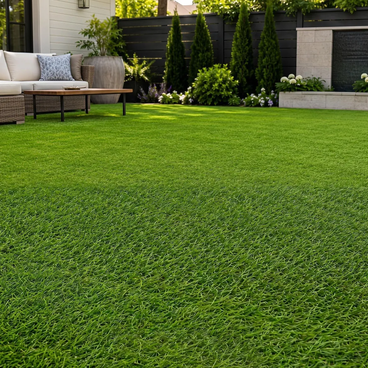 20 mm Kunstrasen Outdoor Grün mit Drainagesystem in Natürlicher Optik 100 x 500 cm