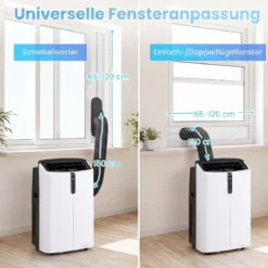 Mobile Klimaanlage 12000 BTU Klimagerät mit Kühlung Heizung Entfeuchtung Ventilator & Schlafmodus