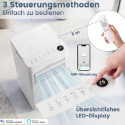 Mobile Klimaanlage mit Abluftschlauch 7000 BTU 3 in 1 Klimagerät für Raumgröße bis 32,5㎡