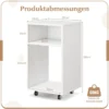 Mobiler Aktenschrank Büroschrank mit 2 Offenen Regalen 33 x 30 x 58 cm Weiß