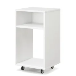Mobiler Aktenschrank Büroschrank mit 2 Offenen Regalen 33 x 30 x 58 cm Weiß
