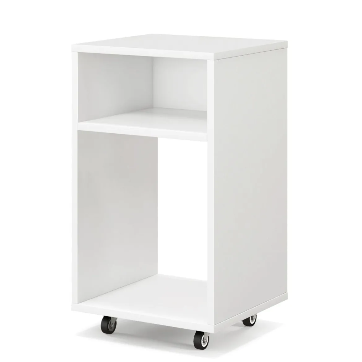 Mobiler Aktenschrank Büroschrank mit 2 Offenen Regalen 33 x 30 x 58 cm Weiß