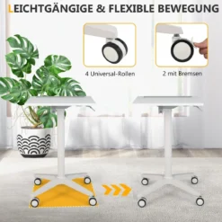 Mobiler Laptoptisch 77-117 cm Höhenverstellbarer Stehschreibtisch mit Tablet-Halter