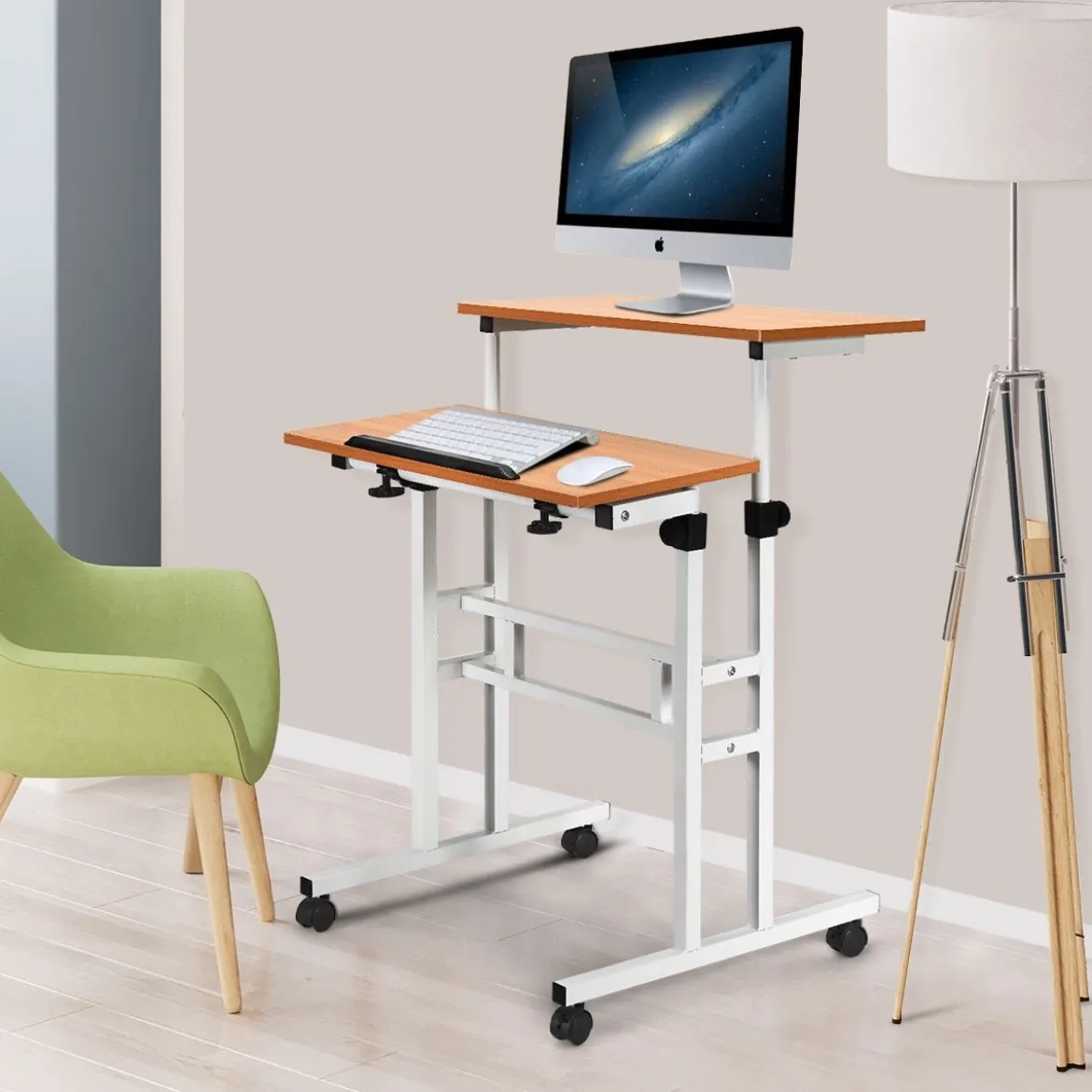 Mobiler Laptoptisch Stehpult mit Höhenverstellbar & Kippbarer Oberfläche Stehtisch